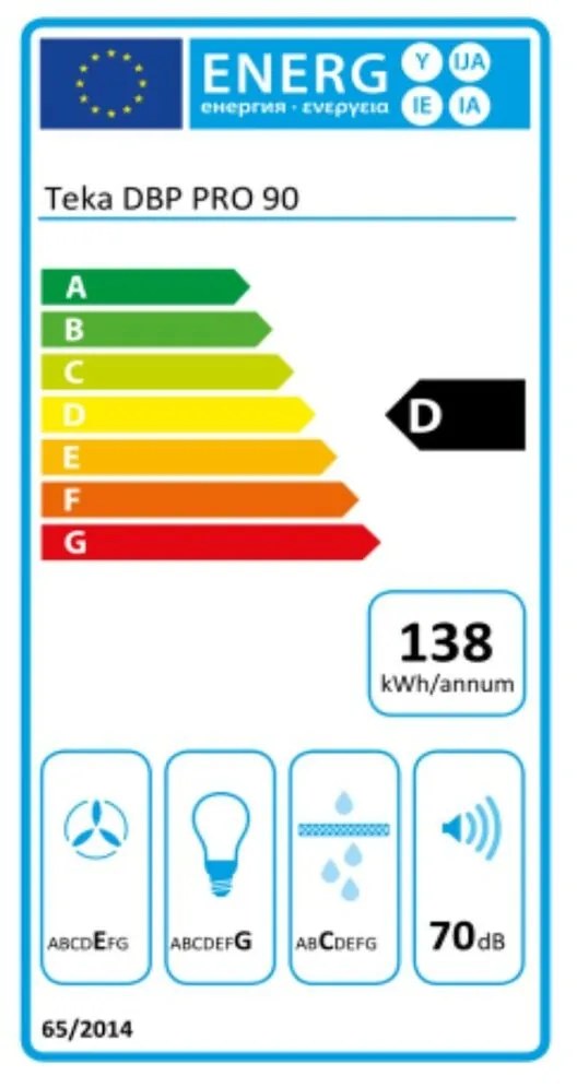 Συμβατικός Απορροφητήρας Teka DBP90PRO 90 cm 613 m3/h 68 dB 236W Χάλυβας