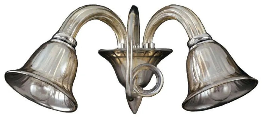 Φωτιστικό Τοίχου - Απλίκα Poseidon I-POSEIDON/AP2 2xE14 37x23,5cm Champagne Luce Ambiente Design Γυαλί
