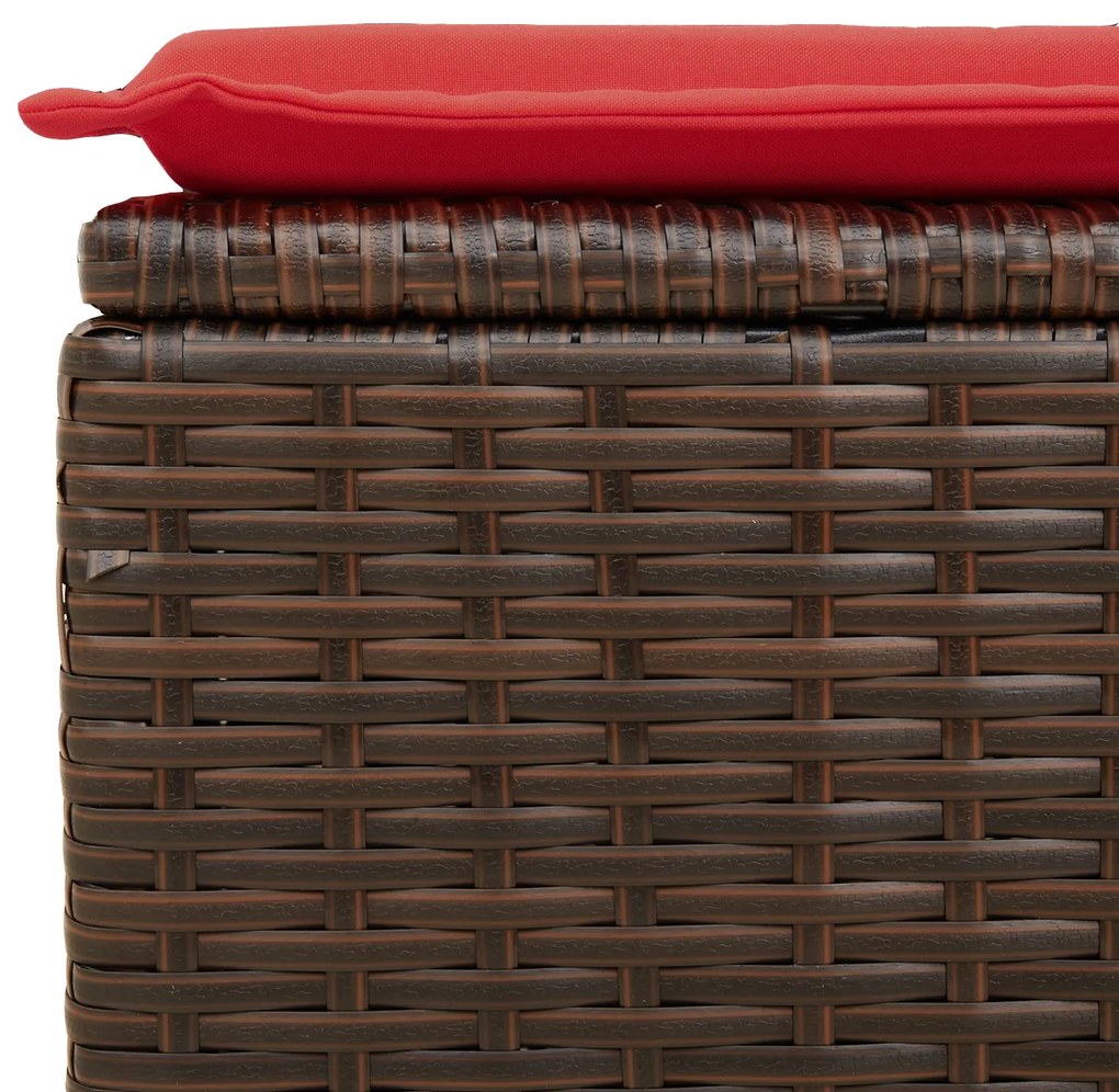 vidaXL στραβός Κήπου με μαξιλάρι Καφέ 55x55x37 εκ Ρατάν