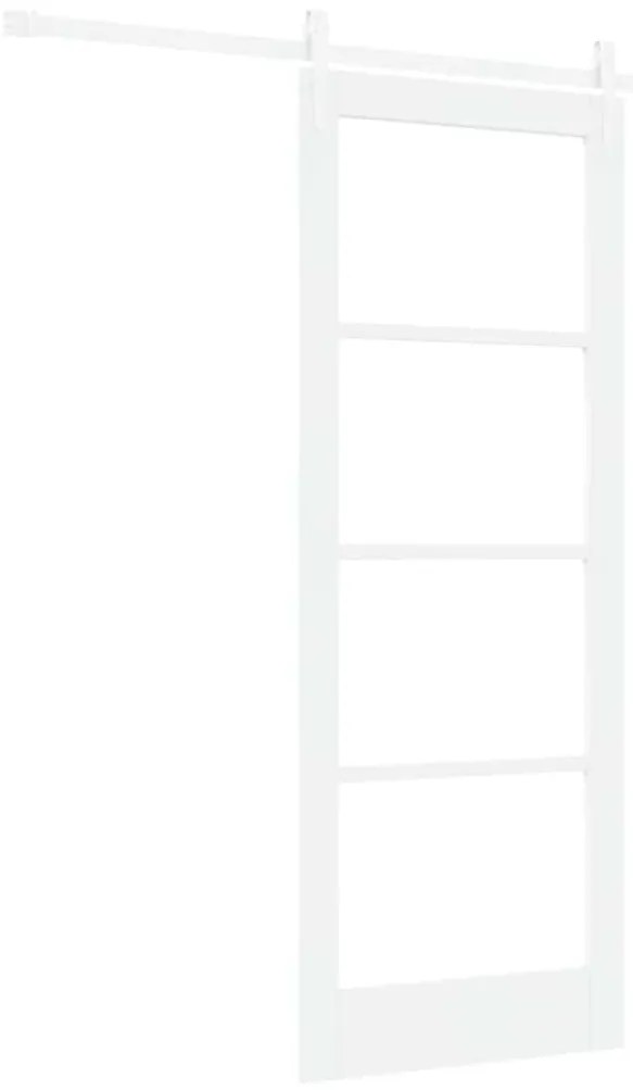 vidaXL Ολισθητή Πόρτα Χειροκίνητος Λευκό 78 x 202 εκ. Ξύλο και μέταλλο