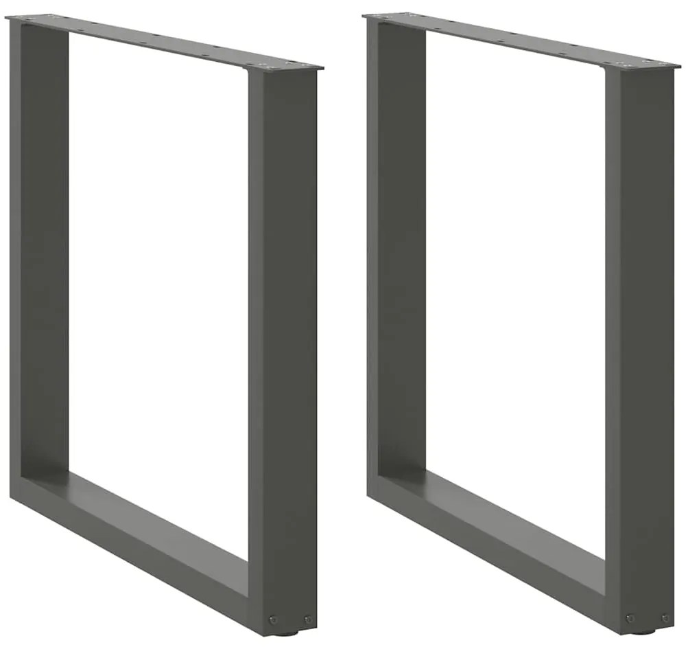 Πόδια Τραπεζαρίας σε Σχήμα U 2 τεμ. Ανθρακί 80x(72-73) εκ. Ατσάλι