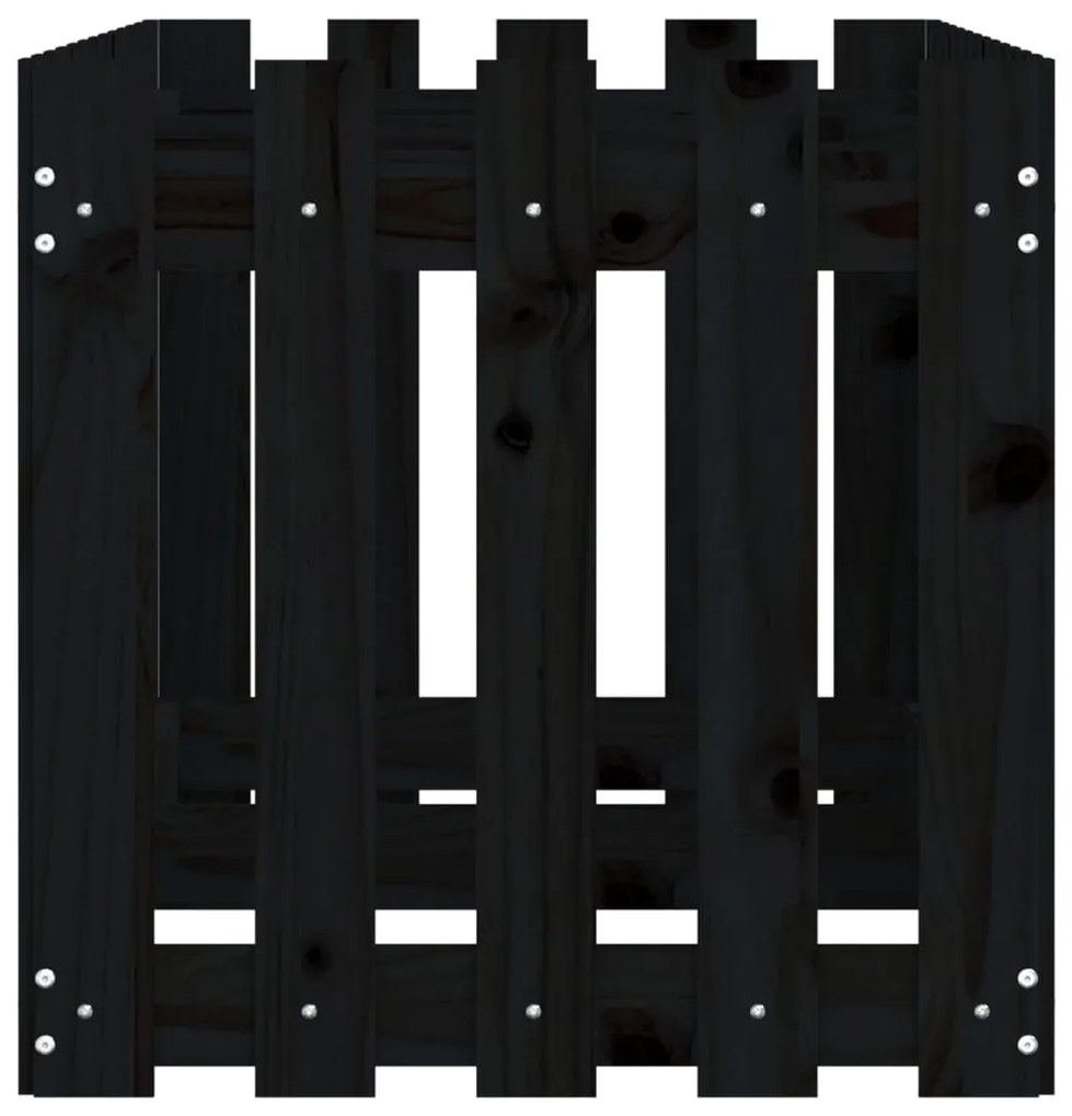 vidaXL Ζαρντινιέρα Υπερυψωμένη Σχ Φράχτη Μαύρη 150x50x50εκ Μασίφ Πεύκο