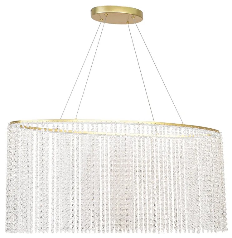 Φωτιστικό Κρεμαστό 900xH1415mm Led 38w 2350lm 3000K Χρυσαφί-Κρύσταλλα Viokef Sol 4306300