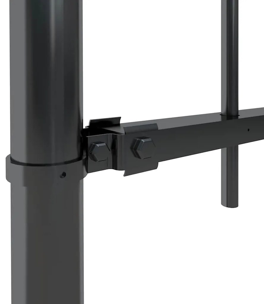 vidaXL Φράχτης Κήπου με Κορυφή Δόρυ Μαύρος Ατσάλινος 1248 x 120 εκ.