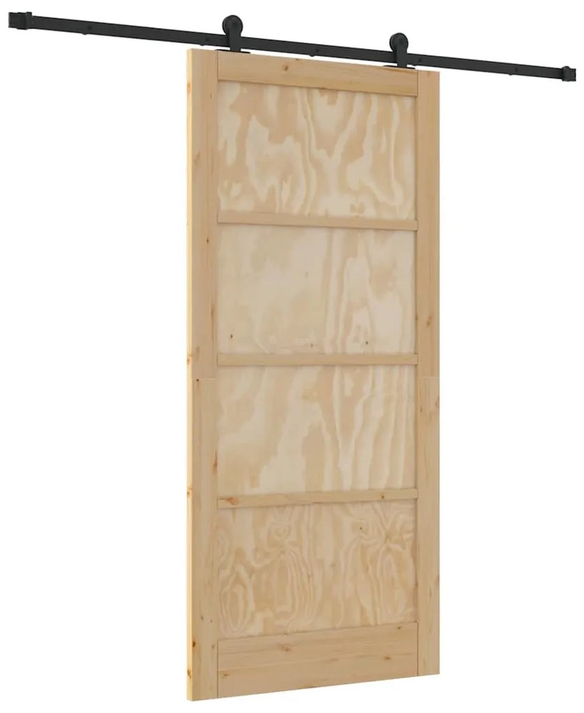 vidaXL Συρόμενη Πόρτα ORKDAL Φυσικό και μαύρο 93 x 202 cm