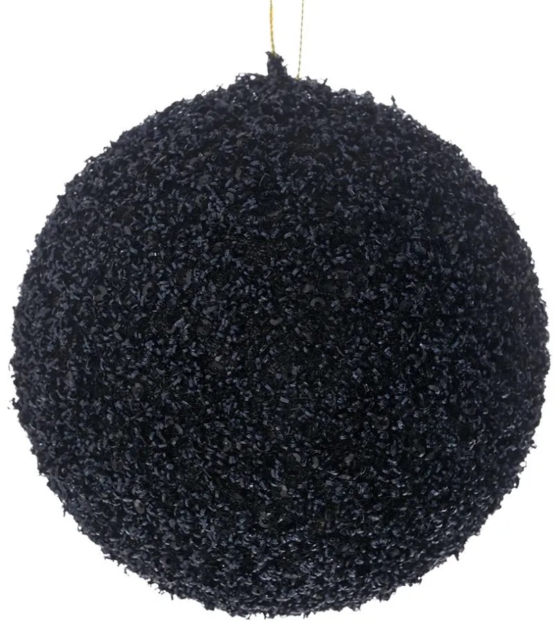 Χριστουγεννιάτικη Μπάλα Polyfoam Μαύρη Glitter 15εκ. iliadis 83539