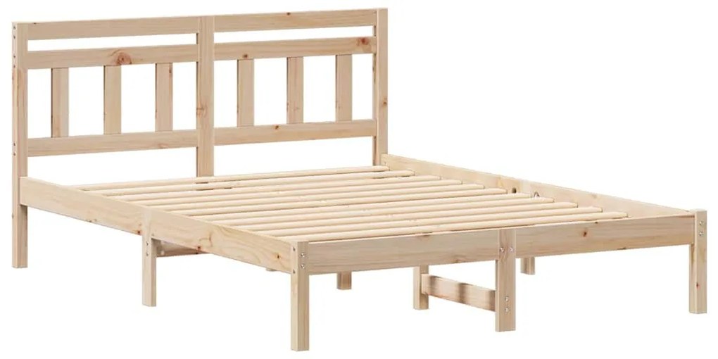 vidaXL Σκελετός Κρεβατιού Καφέ 140 x 190 cm Στερεά ξυλεία πεύκου