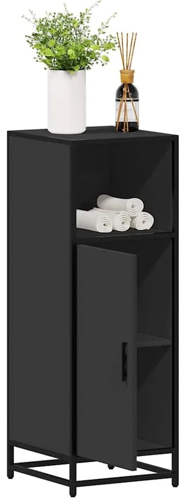 vidaXL Ντουλάπι μπάνιου Μαύρο 35x37,5x100 cm Ξύλινη κατασκευή