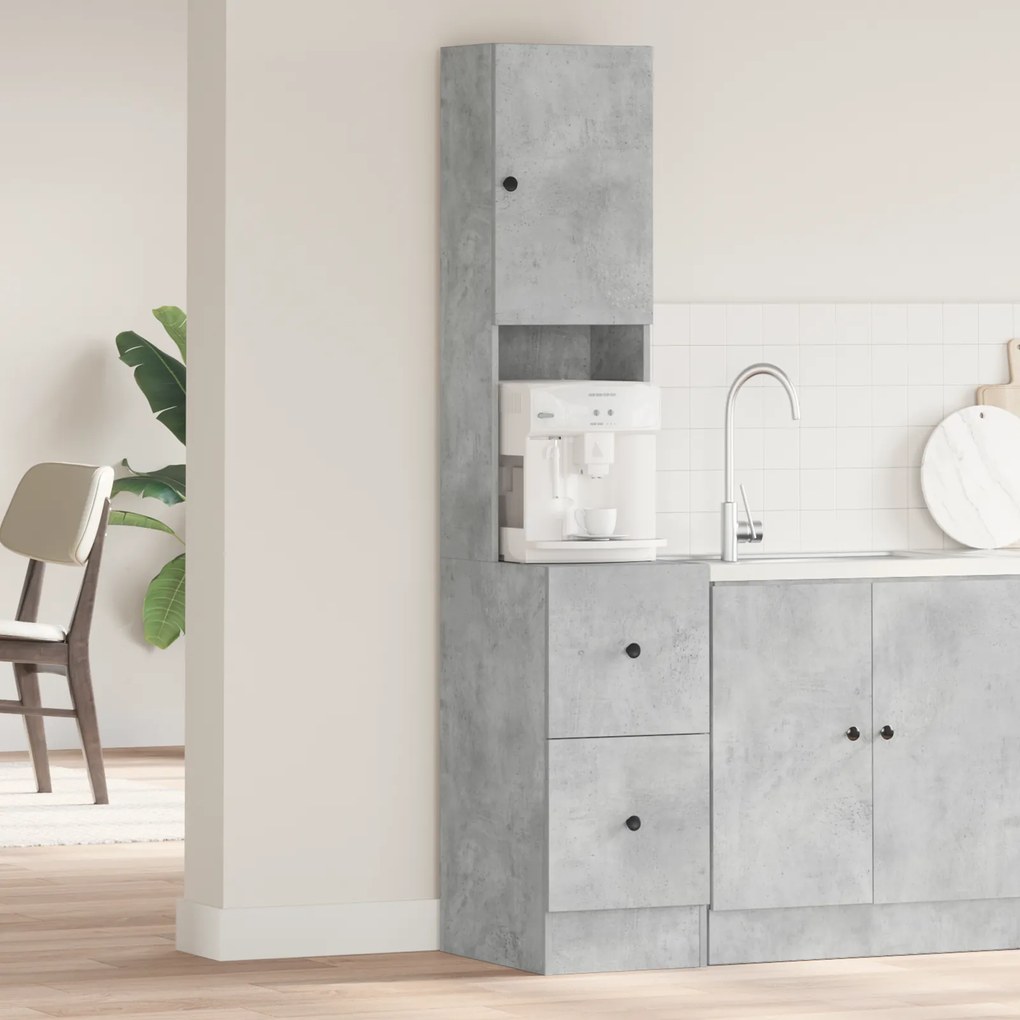 vidaXL Ντουλάπι Κουζίνας Γκρι Σκυριά 35x50x180 εκ. Μοριοσανίδας