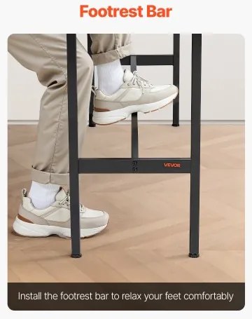 VEVOR Bar Table Height Pub Table Cocktail Counter Kitchen Dining 39x16x35.5 in