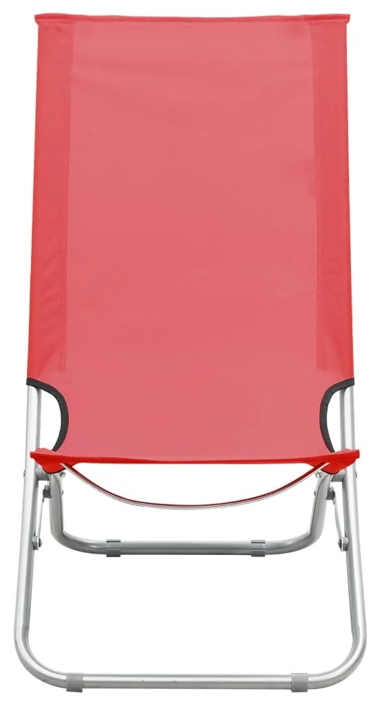 vidaXL Καρέκλες Παραλίας Πτυσσόμενες 2 τεμ. Κόκκινες Υφασμάτινες