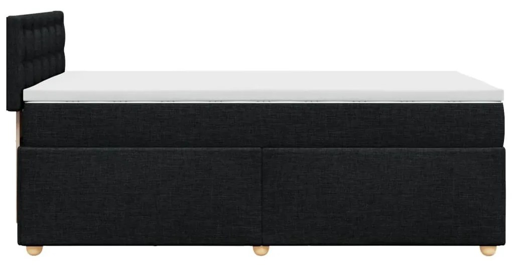 Κρεβάτι Boxspring με Στρώμα Μαύρο 80 x 200 εκ. Υφασμάτινο - Μαύρο