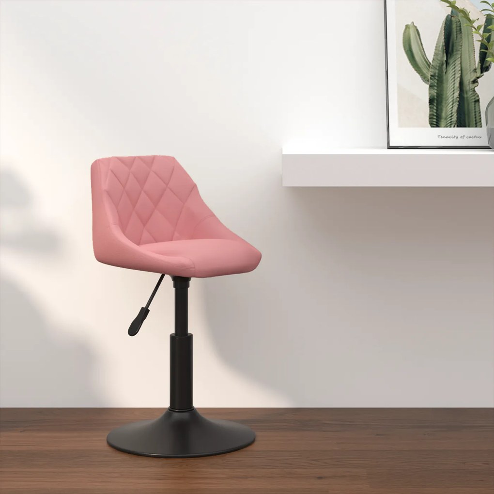 vidaXL Μπαρ σκαμπό Ροζ 46 x 44 x (62.5-77.5) εκ. Τεχνητό δέρμα