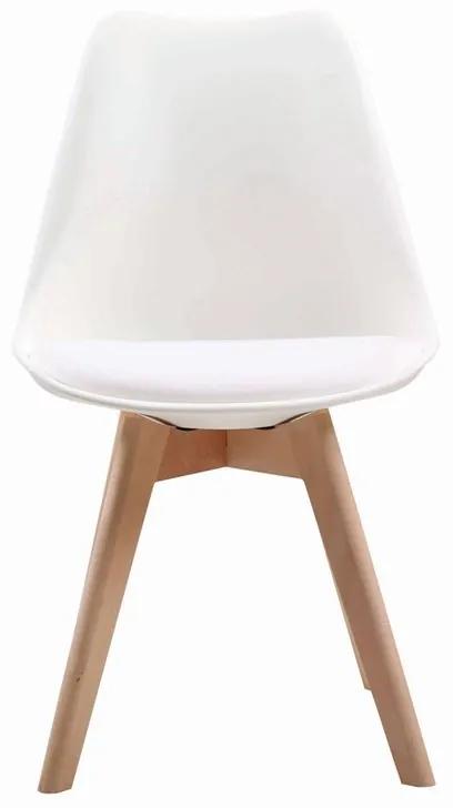 MARTIN Καρέκλα Ξύλο, PP Άσπρο Μονταρισμένη Ταπετσαρία  49x57x82cm [-Φυσικό/Άσπρο-] [-Ξύλο/PP - PC - ABS-] ΕΜ136,14