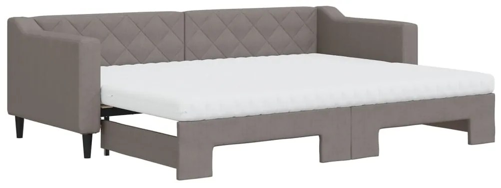 Καναπές Κρεβάτι Συρόμενος Taupe 80x200 εκ. Υφασμάτινος Στρώματα - Μπεζ-Γκρι