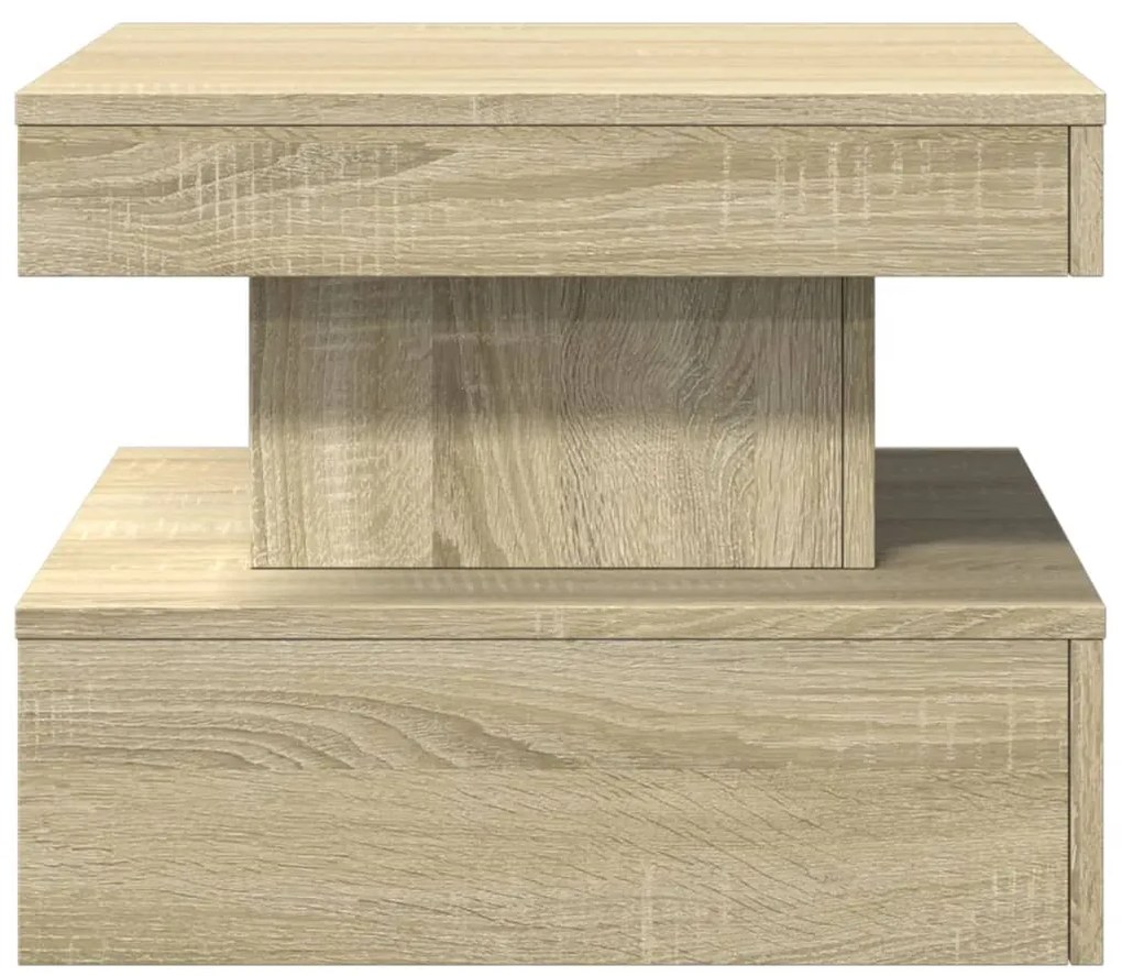 vidaXL Τραπεζάκι Σαλονιού με LED Sonoma Δρυς 50x50x40 εκ.