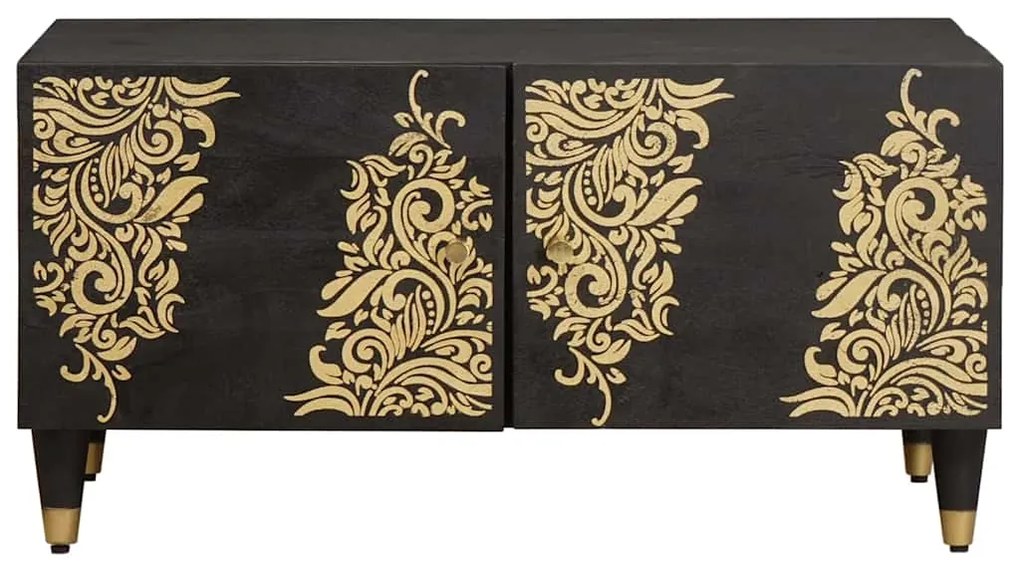 vidaXL Τραπεζάκι σαλονιού Μαύρο 80 x 50 x 40 cm Στερεό ξύλο μάνγκο