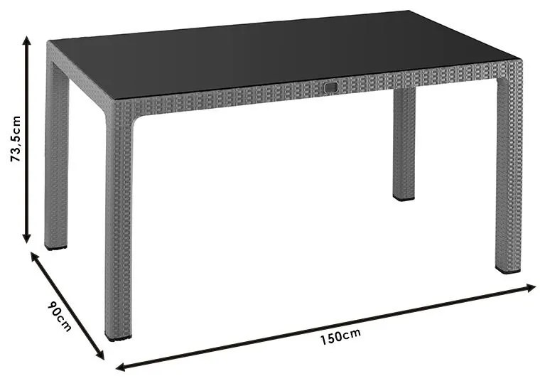 Τραπέζι Explore με UV protection PP καφέ 150x90x73.5εκ 150x90x73.5 εκ.