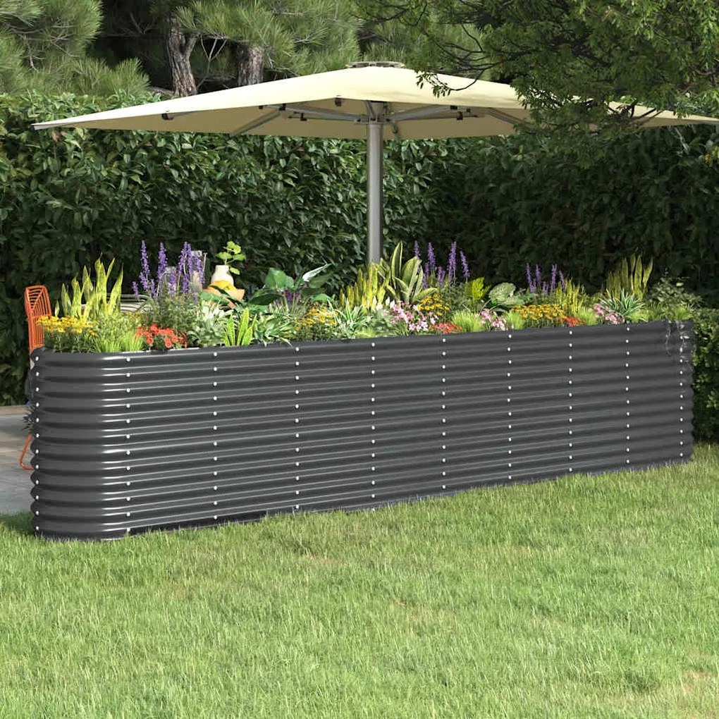 vidaXL Ζαρντινιέρα Ανθρακί 332x40x68 εκ Ατσάλι με Ηλεκτρ. Βαφή Πούδρας