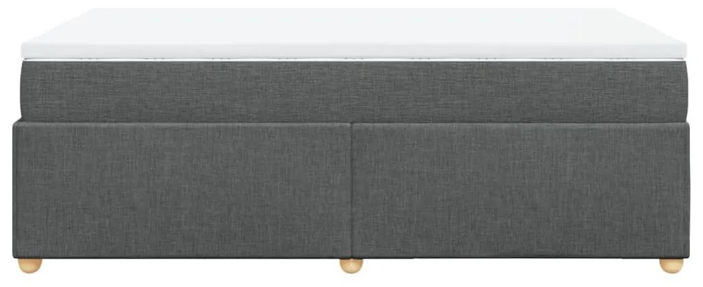 Κρεβάτι Boxspring με Στρώμα Σκούρο Γκρι 120x200 εκ. Υφασμάτινο - Γκρι