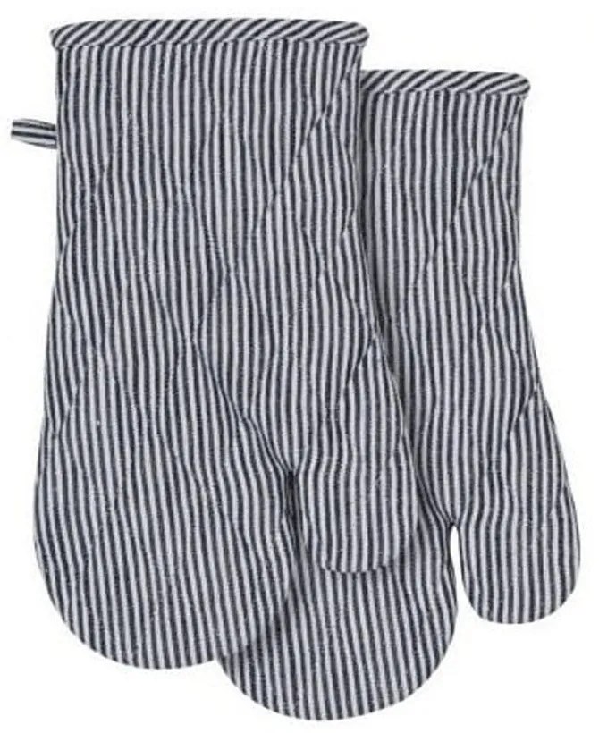Γάντια Κουζίνας Navy Lina Stripe (Σετ 2Τμχ) 48317 18x33cm Dark Blue-White Ladelle Cotton