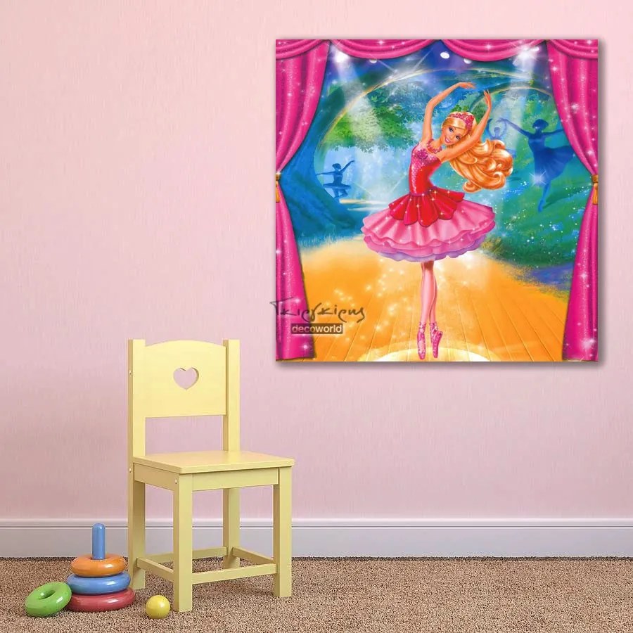 Παιδικός πίνακας σε καμβά Barbie μπαλαρίνα KNV0171 65cm x 65cm