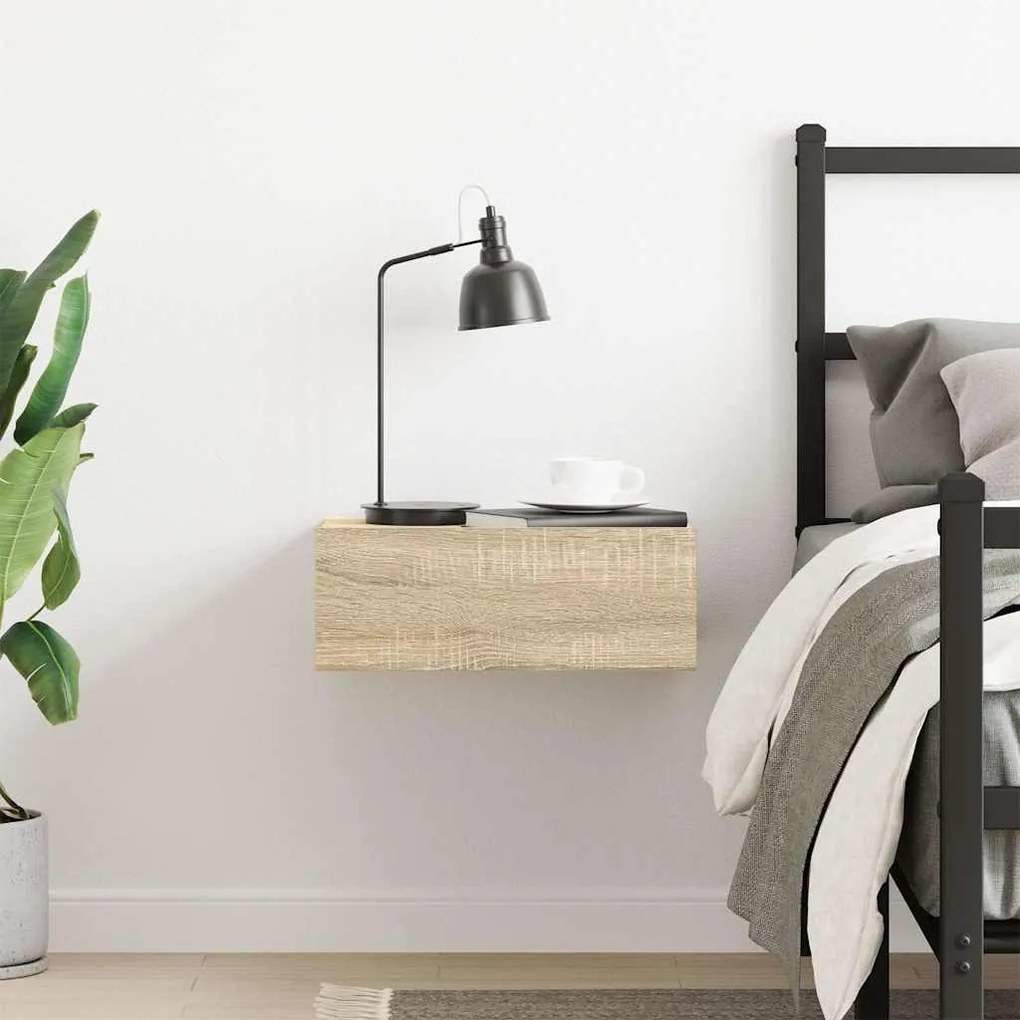 vidaXL Κομοδίνο Κρεμαστό Sonoma Δρυς 40x30x15 εκ. από Επεξ. Ξύλο
