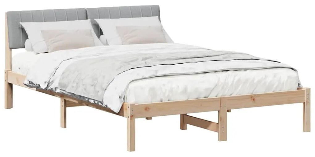 vidaXL Σκελετός Κρεβατιού Καφέ και ανοιχτό γκρι 140 x 190 cm