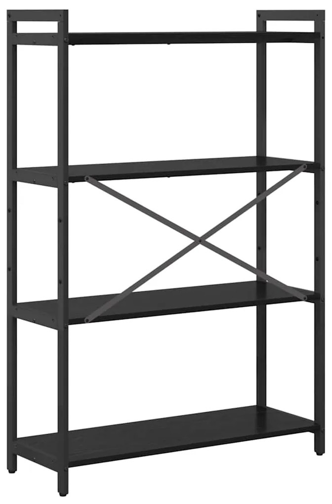 vidaXL Ράφι Βιβλίων Μαύρη Οξυά 80 x 30 x 120 εκ Επεξεργασμένο ξύλο