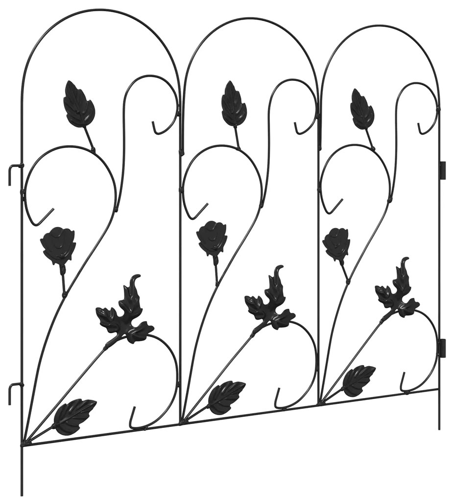 vidaXL Φράχτης Κήπου Καφασωτά Μαύρο 307 x 54,5 x 0,3 εκ