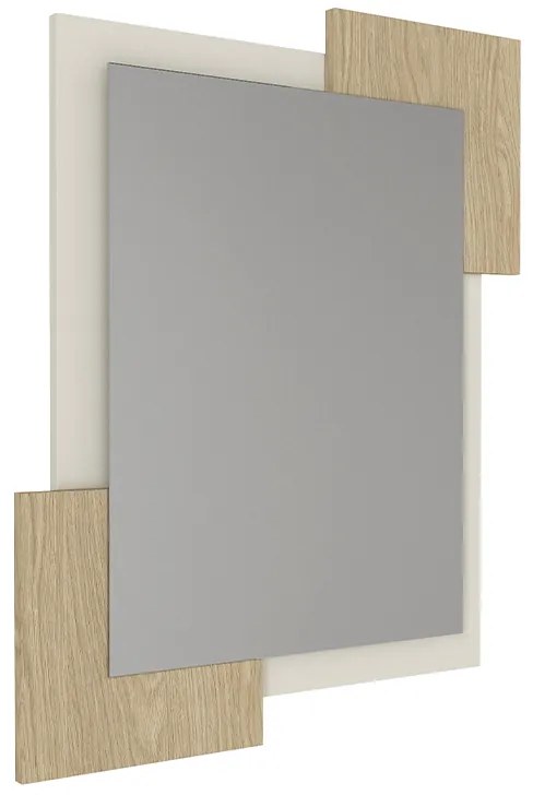 Καθρέπτης τοίχου Selinos Μegapap χρώμα sandstone - rota oak 65x2,2x85εκ.