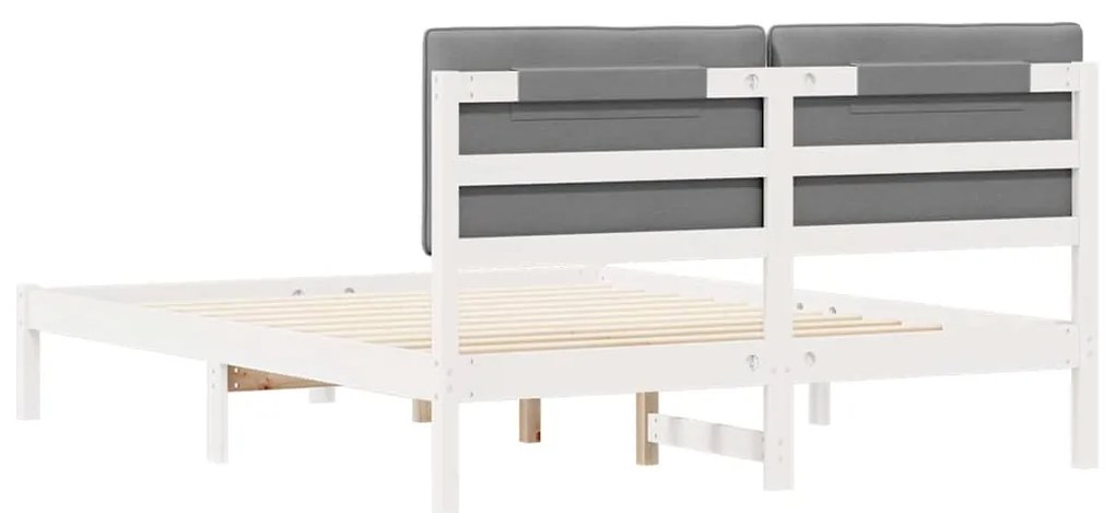 vidaXL Σκελετός Κρεβατιού με Επενδεδυμένο Κεφαλάρι Ανοιχτό γκρι