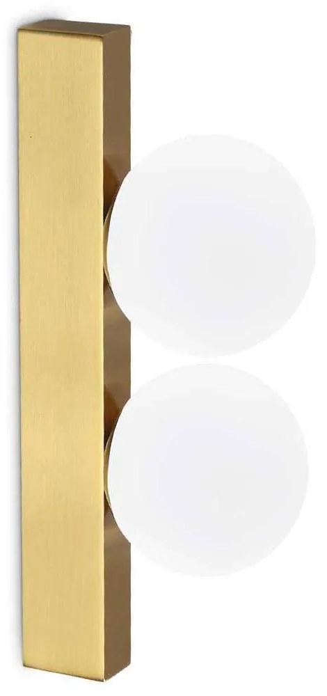 Φωτιστικό Τοίχου - Απλίκα Ping Pong 328287 6x9x18,3cm Led 500lm 6W 3000K Brass Ideal Lux