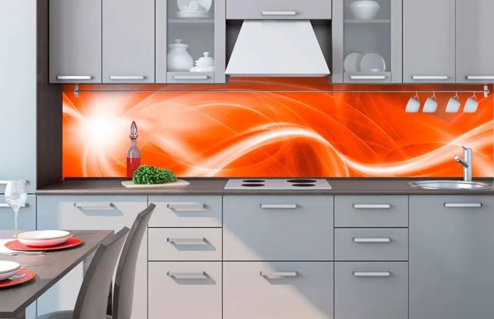 Αυτοκόλλητη φωτοταπετσαρία για κουζίνα πορτοκαλί αφηρημένη - 350x60