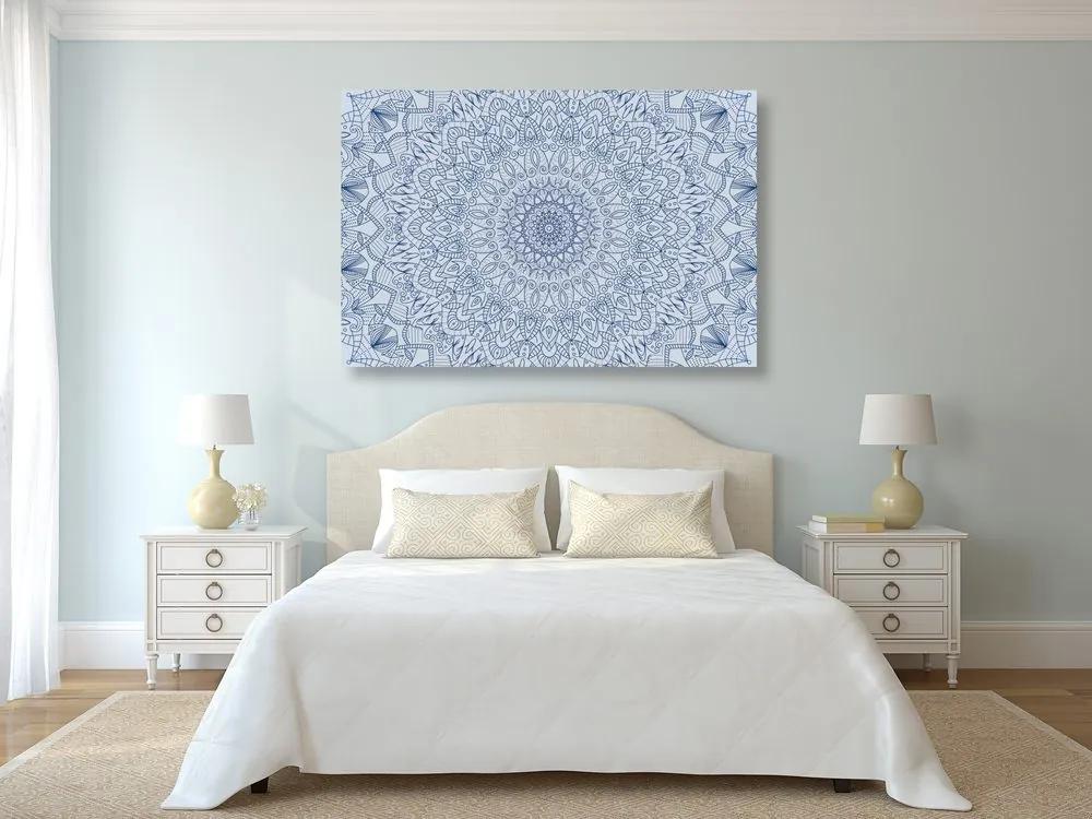 Εικόνα λεπτομερή διακοσμητική Mandala σε μπλε - 60x40
