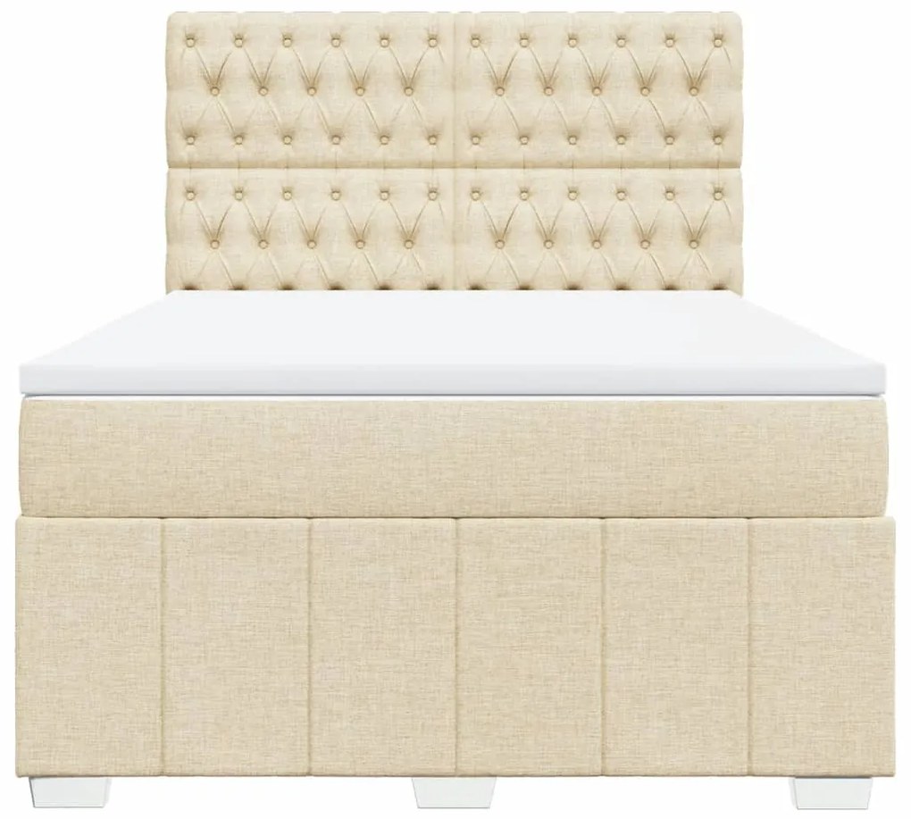 ΚΡΕΒΑΤΙ BOXSPRING ΜΕ ΣΤΡΩΜΑ ΚΡΕΜ 140X200 ΕΚ. ΥΦΑΣΜΑΤΙΝΟ 3291703