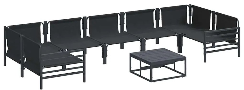 vidaXL Σετ Καναπέ Κήπου 8 pcs Ανθρακί Ατσάλι