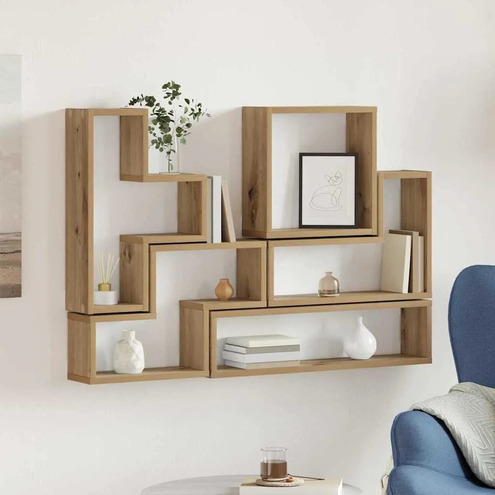 vidaXL Κύβος Τοίχου artisan δρυς 96 x 12 x 64 εκ. Επεξεργασμένο ξύλο