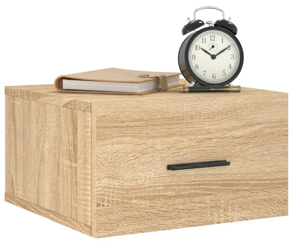 vidaXL Κομοδίνα Επιτοίχια 2 τεμ. Sonoma Δρυς 35 x 35 x 20 εκ.