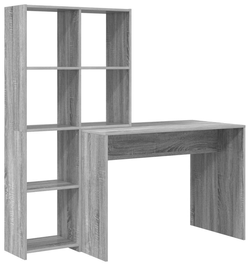 vidaXL Γραφείο Γκρι sonoma 138.5 x 55 x 143 εκ Επεξεργασμένο ξύλο