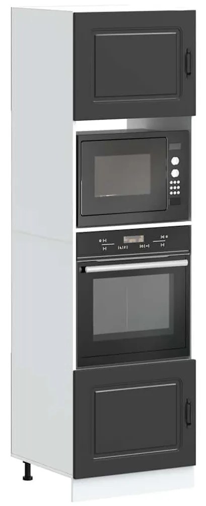 Ντουλάπια φούρνου 2 τεμ. Lucca Μαύρα από Επεξεργασμένο Ξύλο - Μαύρο