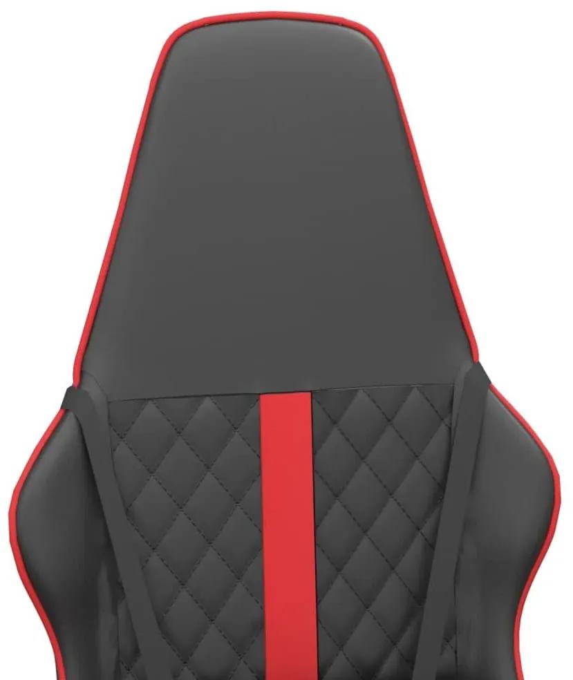 Καρέκλα Gaming Μασάζ Κόκκινο και Μαύρο από Συνθετικό Δέρμα - Κόκκινο