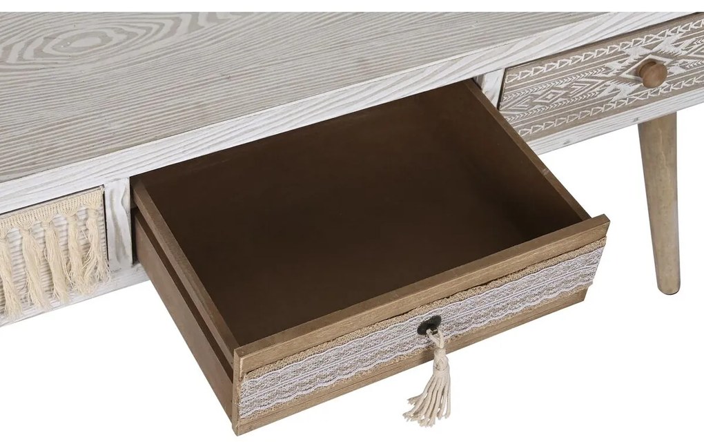 Τραπεζάκι Καφέ DKD Home Decor Έλατο βαμβάκι (110 x 60 x 50 cm)