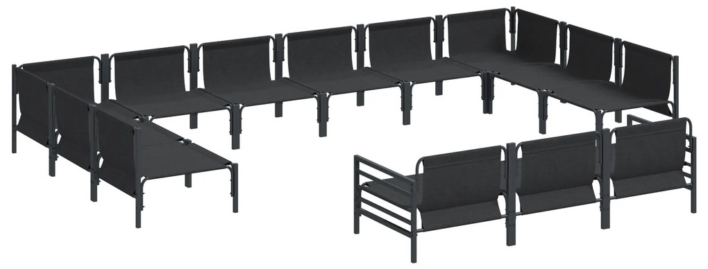 vidaXL Σετ Καναπέ Κήπου 13 pcs Ανθρακί Ατσάλι
