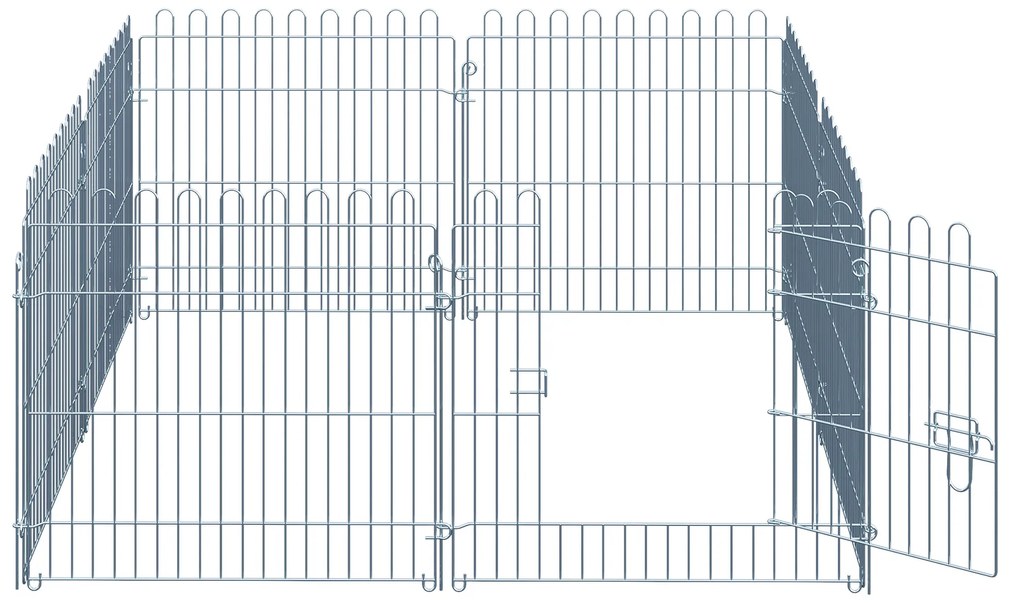 PawHut Περίφραγμα Εξωτερικού Χώρου για Κουτάβια Περίφραγμα Κουταβιών Πάρκο Κουταβιών Πλέγμα Κουταβιών για Ζώα 8 τεμάχια Π63 x Υ60 cm