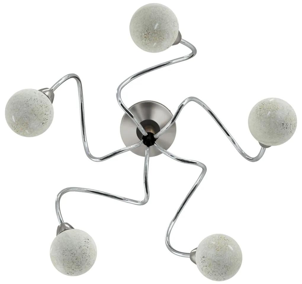 Φωτιστικό Οροφής με Στρογγυλά Γυάλινα Καπέλα για 5 Φώτα LED G9 - Λευκό