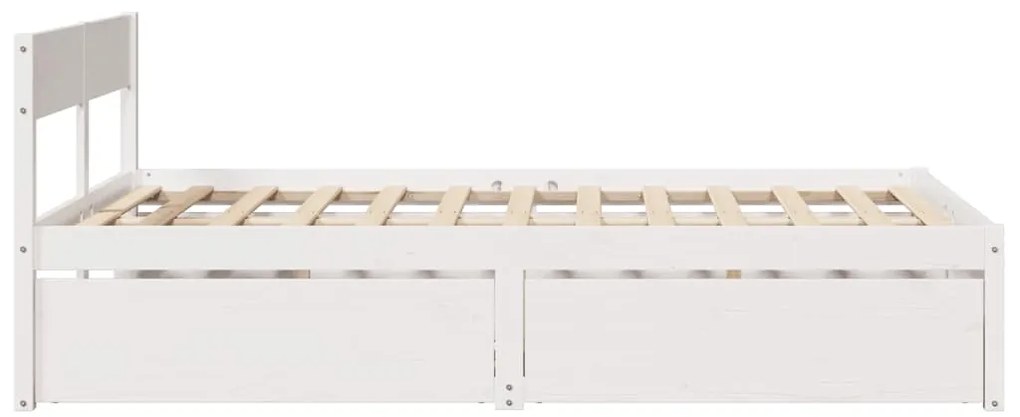 vidaXL Σκελετός Κρεβ. Χωρίς Στρώμα Λευκό 120x190 εκ Μασίφ Πεύκο