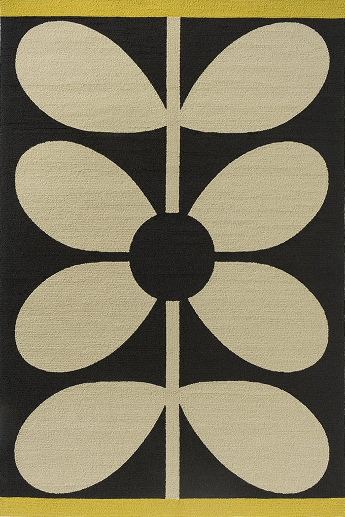 Χαλί Giant Sixties Stem 463705 Noir Black-White Orla Kiely 200X280cm