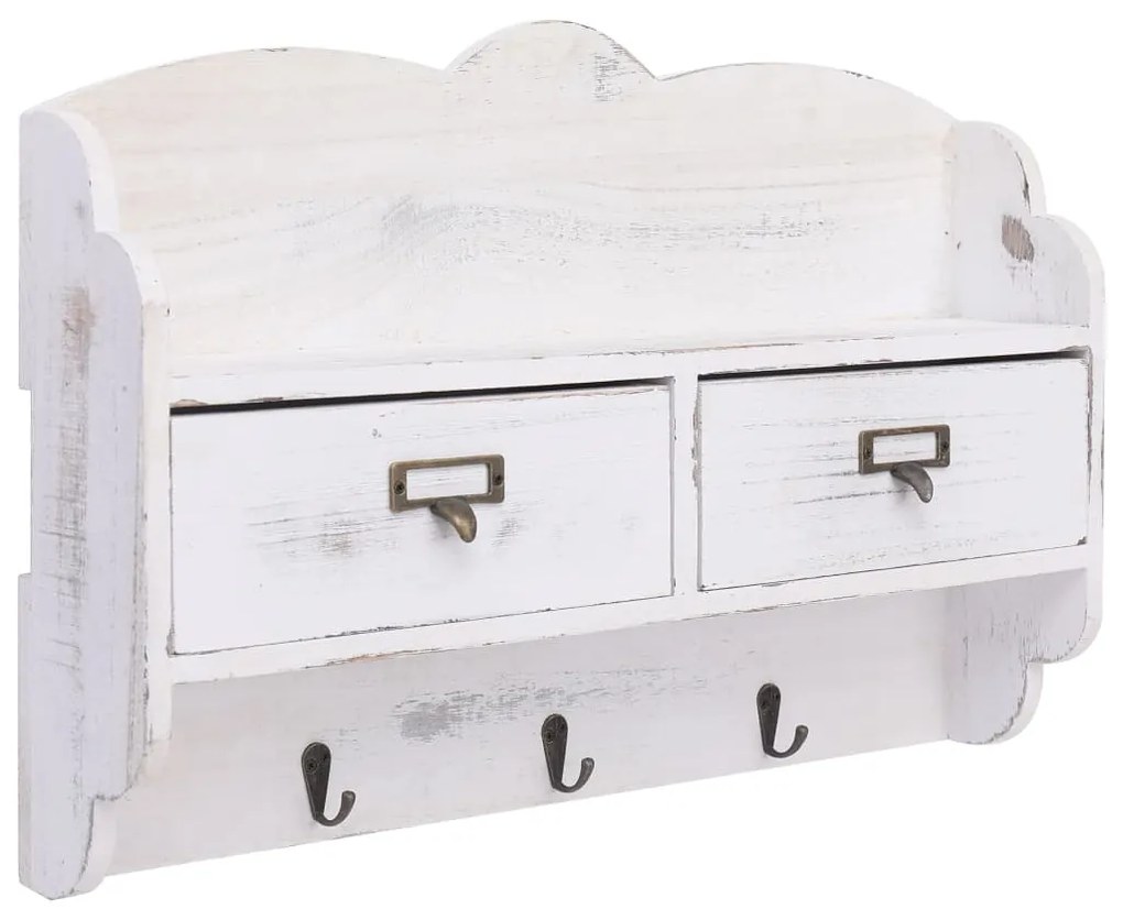 vidaXL 284239  Wall Mounted Coat Rack White 50x10x34 cm Wood