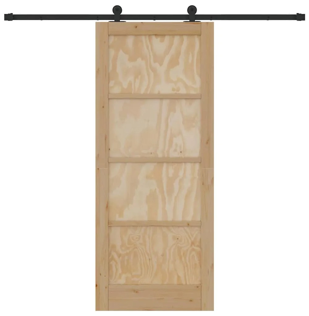 vidaXL Συρόμενη Πόρτα ORKDAL Καφέ 83 x 202 εκ. Στερεά ξυλεία πεύκου